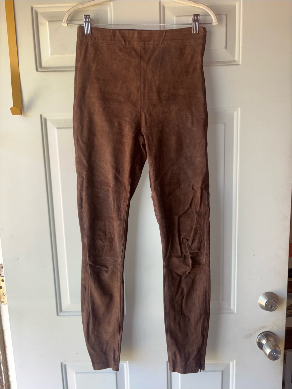 Frame Denim dark brown lamb leather pants size M